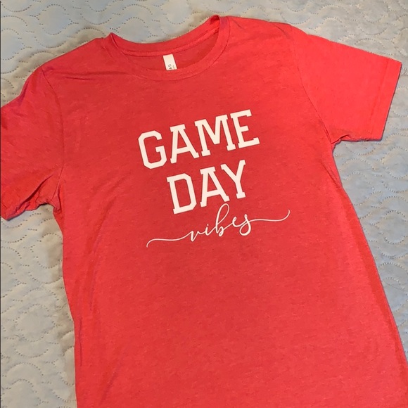 Bella Canvas Tops - Game Day Vibes tee Medium Bella Canvas red